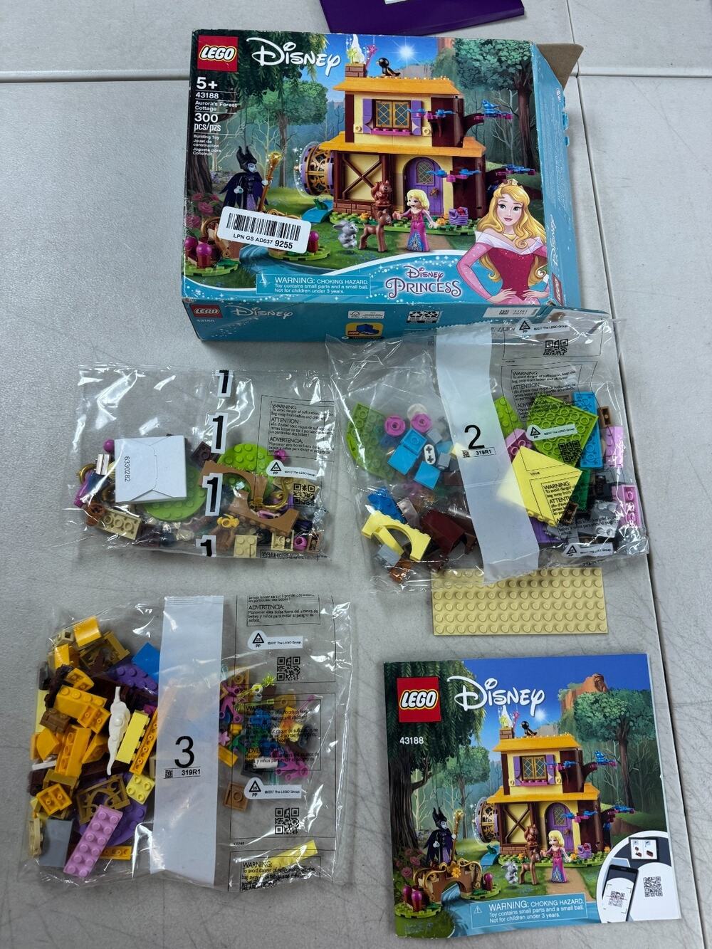 LEGO 43188 Disney Princess: Aurora's Forest Cottage 300pcs New Open Box